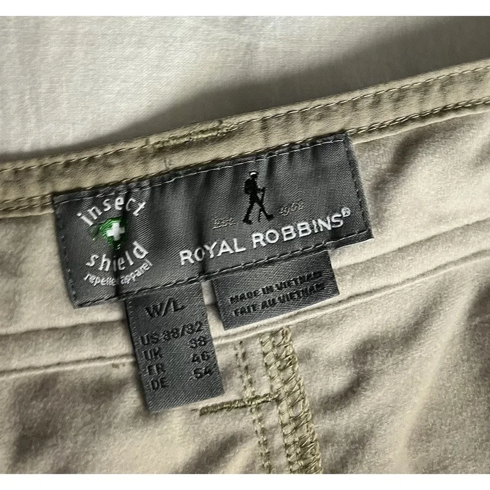 Royal Robbins Convertible Cargo Pants Mens US 38/ 32 Outdoor Hiking‎ Beige New